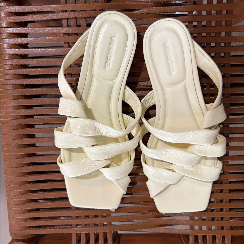 Vince Cream Women's leather Sandals